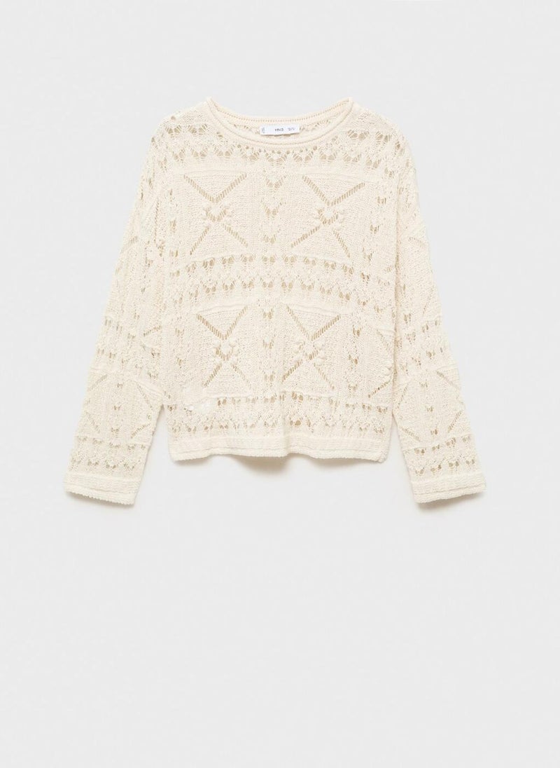 MANGO - Oversized Openwork Knitted Sweater - Image 1