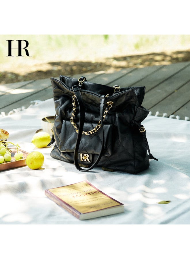 Hr Handbag, Women's Large Capacity Casual Shoulder Underarm Bag, Light Luxury Diamond Pattern Women's Purse, Birthday Gift - Image 1