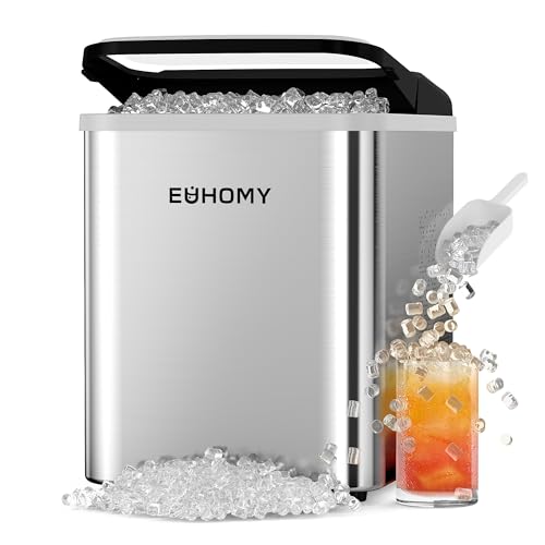 EUHOMY Nugget Ice Maker Countertop, Ready in 8 Mins, Self-Cleaning, 34lbs/24H Portable Ice Maker Machine with Ice Scoop & Basket, Sonic Ice Makers with Chewable Pellet Ice for Home/Party/RV/Camping - Image 1