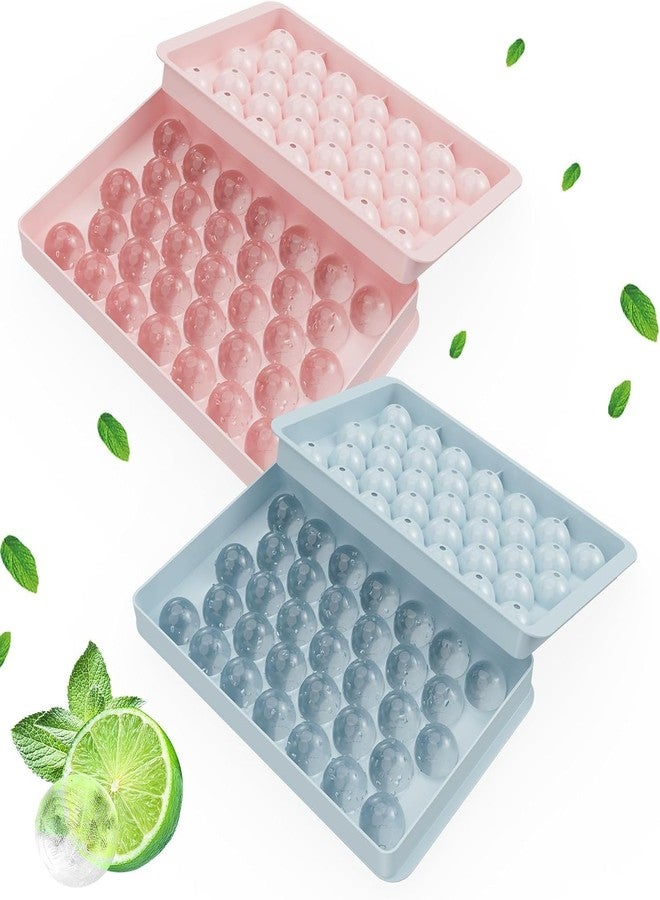 Nirency 33 Cavity Ice Trays for Freezer, Ice Cube Tray, Ice Cube Tray with lid, Round ice Cube Tray | (Pack of 2) - Image 1