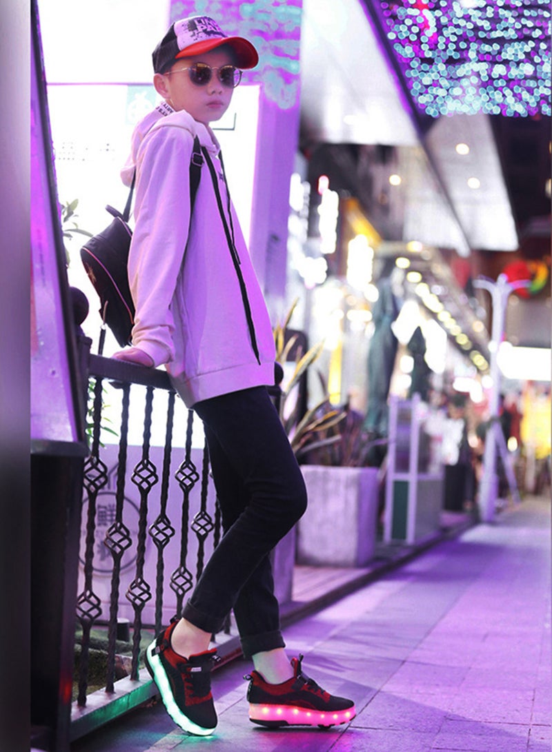 Loquat Roller Shoes USB Charge Girls Boys Sneakers with Wheels LED Roller Skates Shoes - Image 2