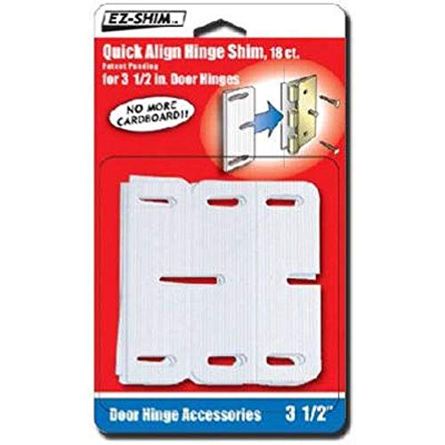 E-Z Shim EZ HS350BP 3.5" Hinge Shim, 18 count, Pack of 1, White - Image 1