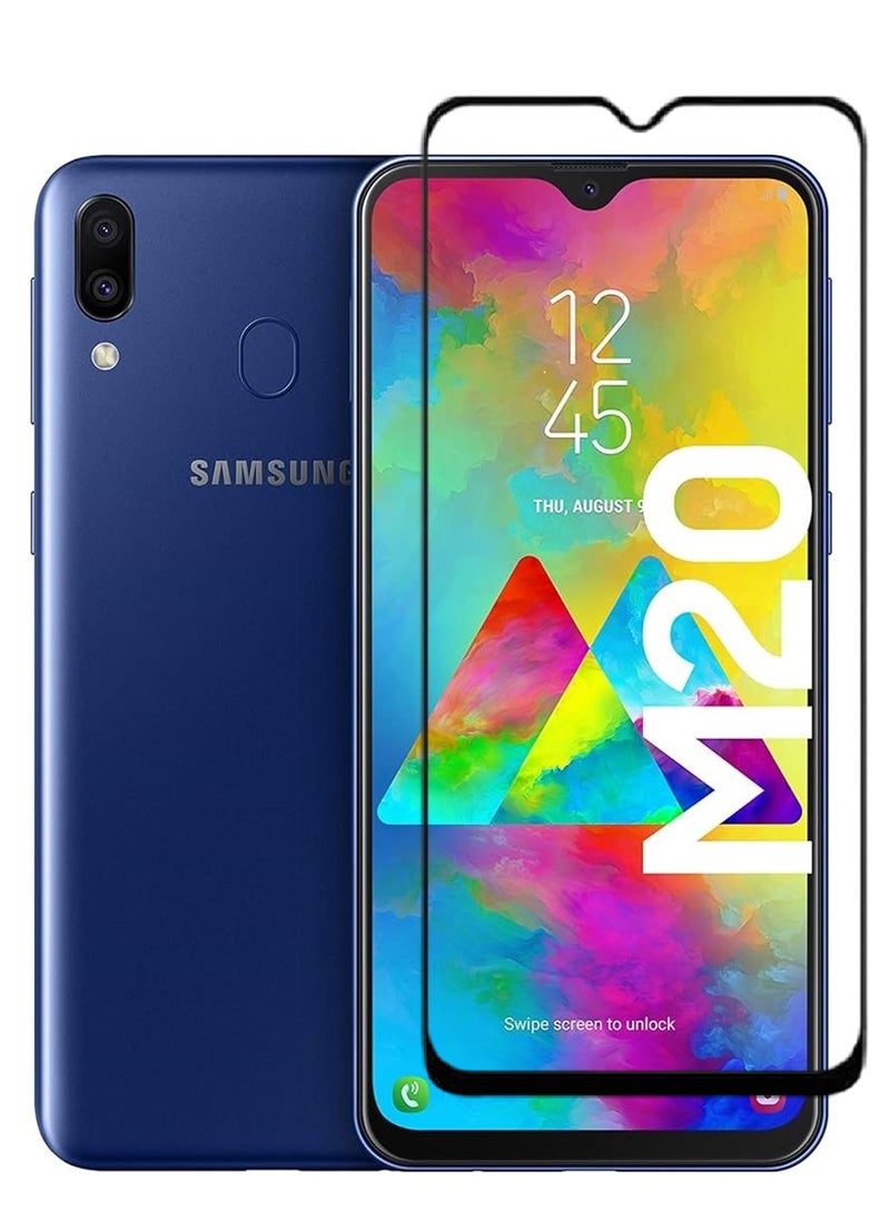 AINA Tempered Glass Screen Protector 5D Designed For Samsung Galaxy M20 Full Glue Edge to Edge Full Screen Coverage And Bubble Free - Image 1