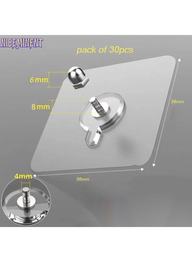 NIBEMINENT 30-Piece No-Drill Picture Hooks - Invisible Heavy Duty Adhesive Wall Hangers for Frames, Canvas & Wedding Photo  - Image 1