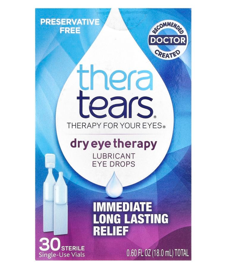 TheraTears Dry Eye Therapy Lubricant Eye Drops 30 Sterile Single-Use Vials