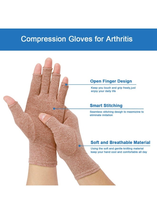 KOWVOWZ Compression Arthritis Gloves, Arthritic Joint Relief for Alleviate Rheumatoid, Osteoarthritis, Ease Muscle Tensi on Fingerless, Breathable & Moisture, All-Day Comfort for Women and Men - Image 3