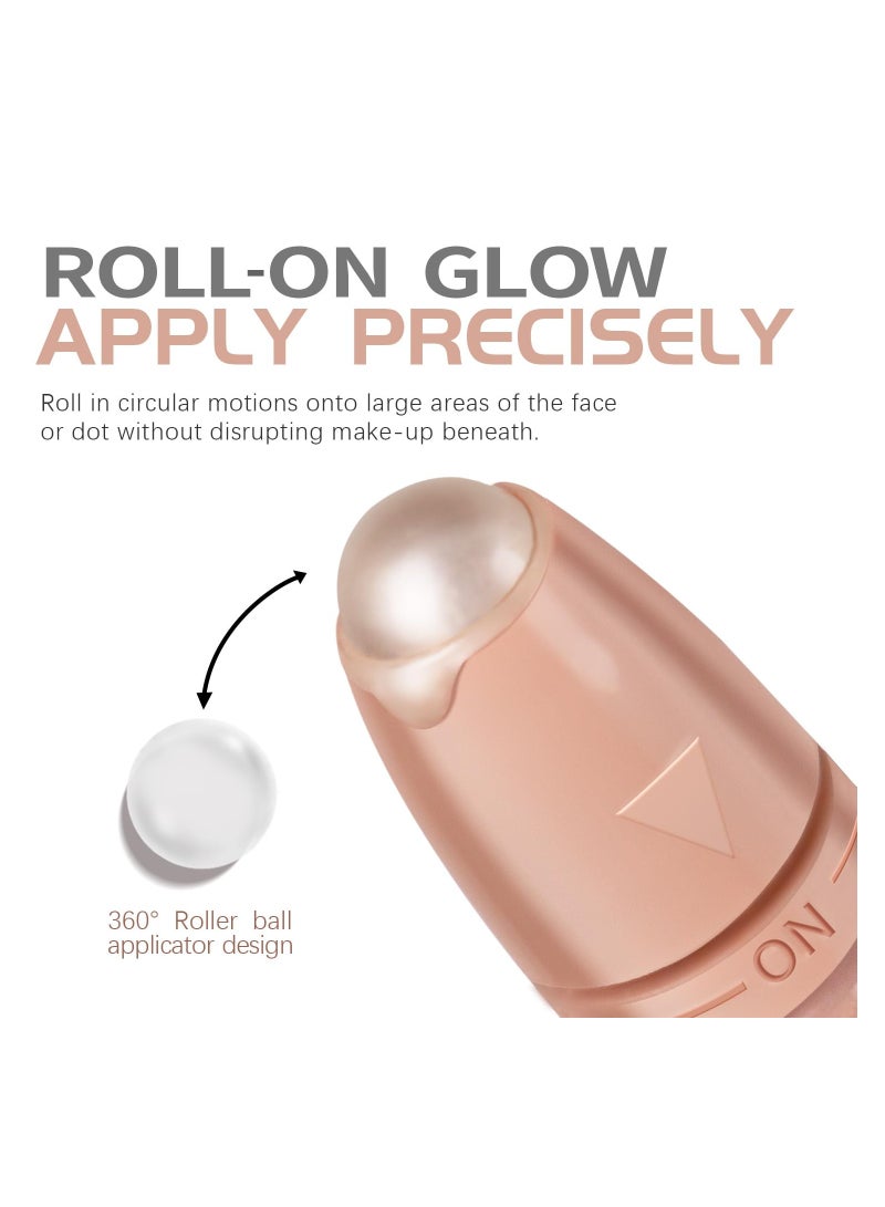 SYOSI هايلايتر سائل، مكياج هايلايتر، هايلايتر سائل رول على للوجه، لمسة طبيعية خفيفة لمكياج لامع، مكياج مضيء يدوم طويلاً للوجه والجسم - Image 3