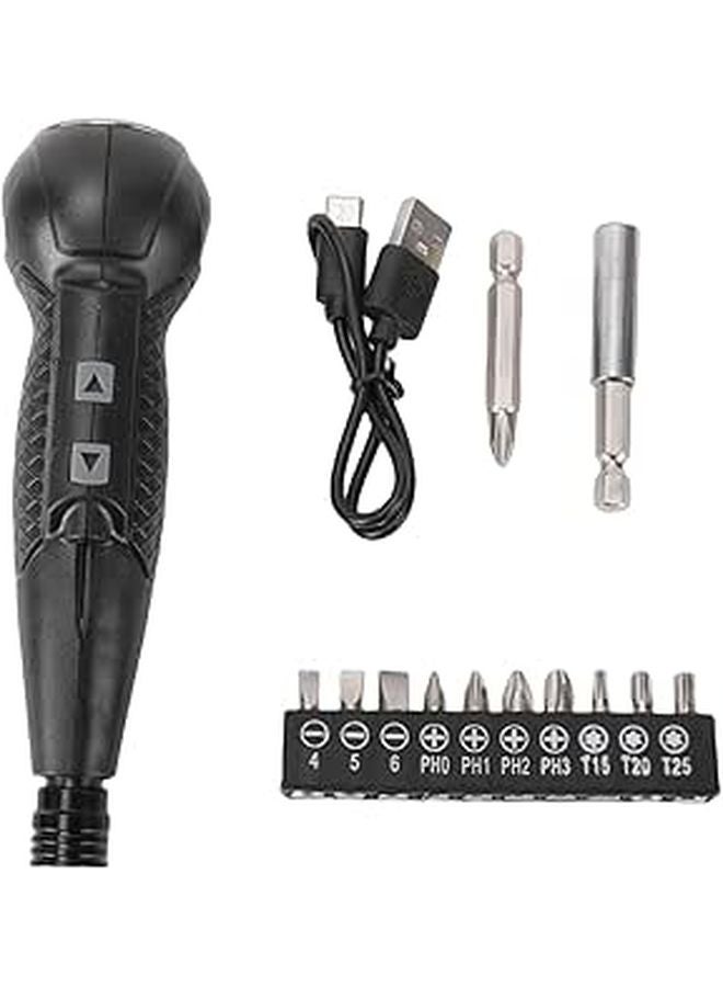 مجموعة مفك براغي لاسلكي قابل لإعادة الشحن 12 قطعة 3 عزم ضوء LED 2 في 1 أوتوماتيكي يدوي - Image 1