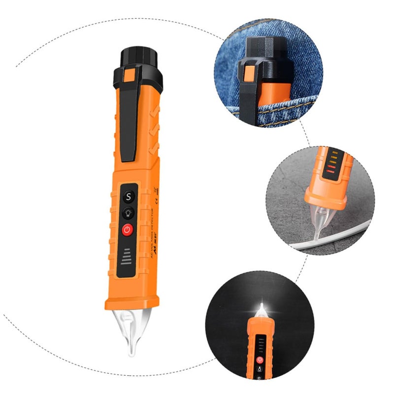 قلم اختبار الجهد بدون تلامس مع مصباح يدوي، أداة كهربائية متعددة الوظائف لسلامة المنزل - Image 5