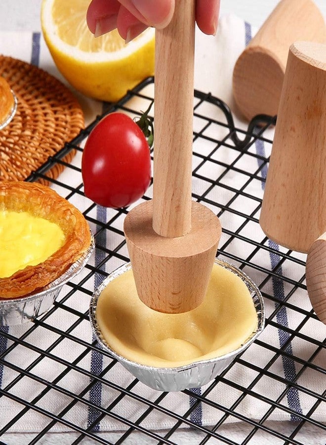 Weicoca Wooden Pastry Tamper, DIY Cake Pastry Pusher, Double Side Wooden Egg Tart Tamper Mold, Pie Pastry Dough Tamper Egg Tart Mold, essert Baking for Kitchen Party Baking Tools - Image 5
