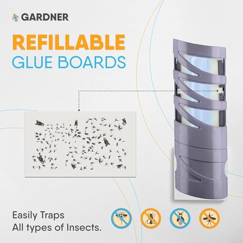 Gardner FlyWeb Fly Light Glue Boards 2 Pack of 10 Replacement Glue Boards Flyweb Classic Fly Light and Flyweb Plus - Trap Fruit Flies, Mosquitoes, Bugs and Other Flying Insects(White) - Image 3
