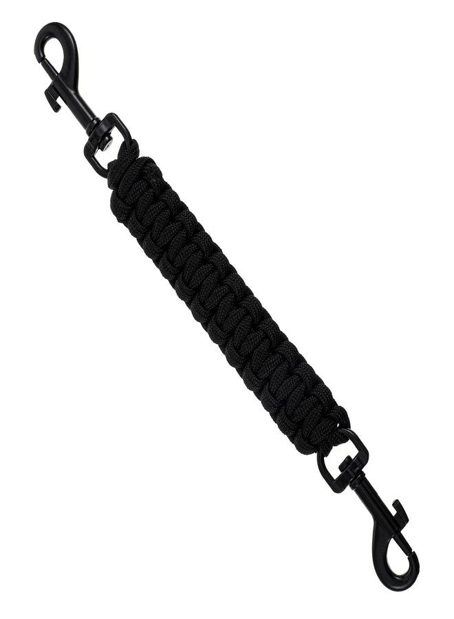 Thrymme Dog Collar Safety Clip, Adjustable Backup Clip for Dog Harnesses, Handmade Backup Safety Strap, Double-Ended Collar Leash(Black) - Image 1