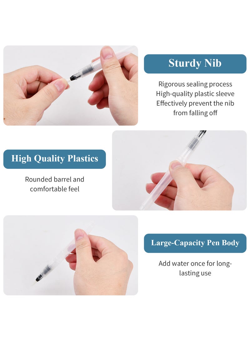 Generic 6 Pcs Watercolor Brush Pen Set with Refillable Barrel for Ink or Water, Assorted Tips for Painting and Calligraphy - Image 3