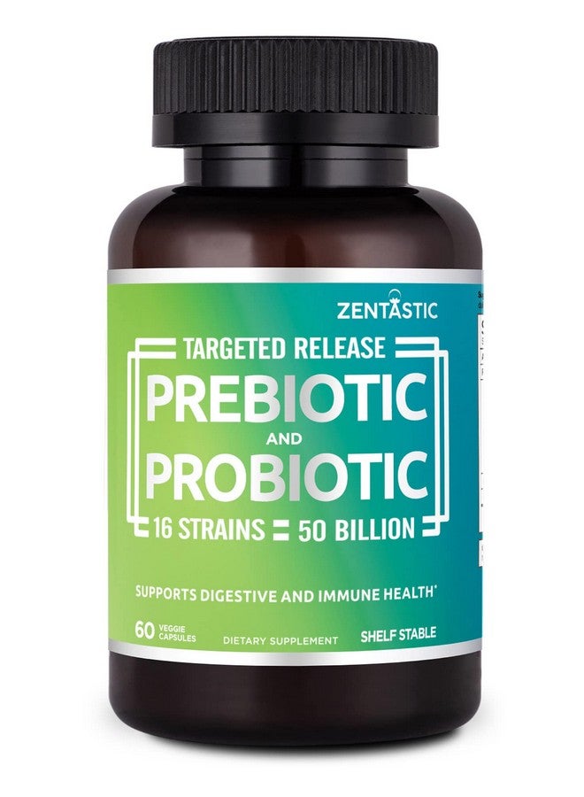 Zentastic Probiotics & Prebiotics Supplement 50 Billion Cfu For Men & Women’S Immune & Digestive Health 16 Strains Shelf Stable 60 Delayed Release Veggie Capsules - Image 2
