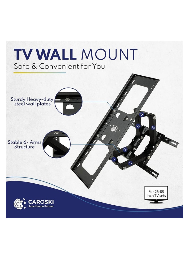 ELTRAZONE - TV Wall Mount - TV Mount/TV Stand Wall Mount for 32,40,50,55,65, 75 To 85 Inch LED, Swivel TV Bracket with Dual Articulating Arms - Image 1