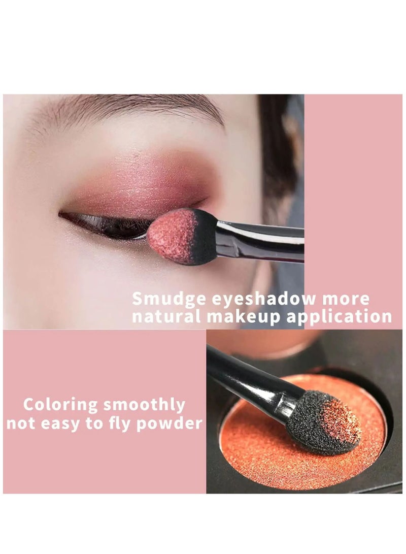 Y&D 50 Pcs Mini Eye Shadow Applicator, Dual Sides Eyeshadow Sponge Brushes with Eyebrow Sets, Portable Makeup Applicators Cosmetic Brush for Women Girls - Image 5