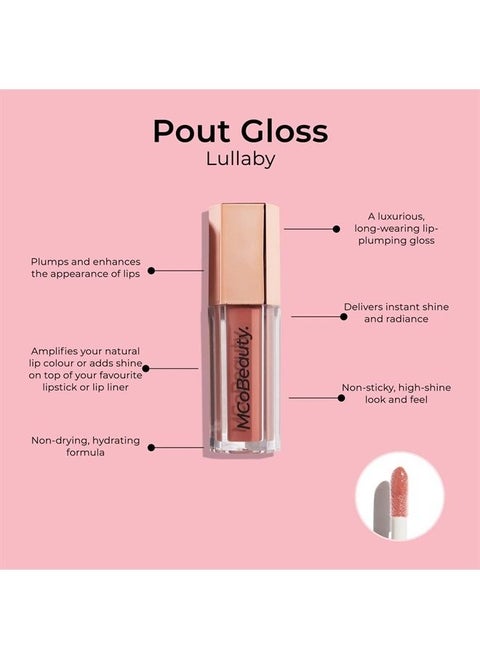 Pout Gloss Ultra Shine Lip Gloss - Non-Sticky, High-Shine Look And Feel - Luxurious, Long-Wearing Lip-Plumping Gloss - Amplifies Your Natural Lip Color - Wonder - 0.2 Oz