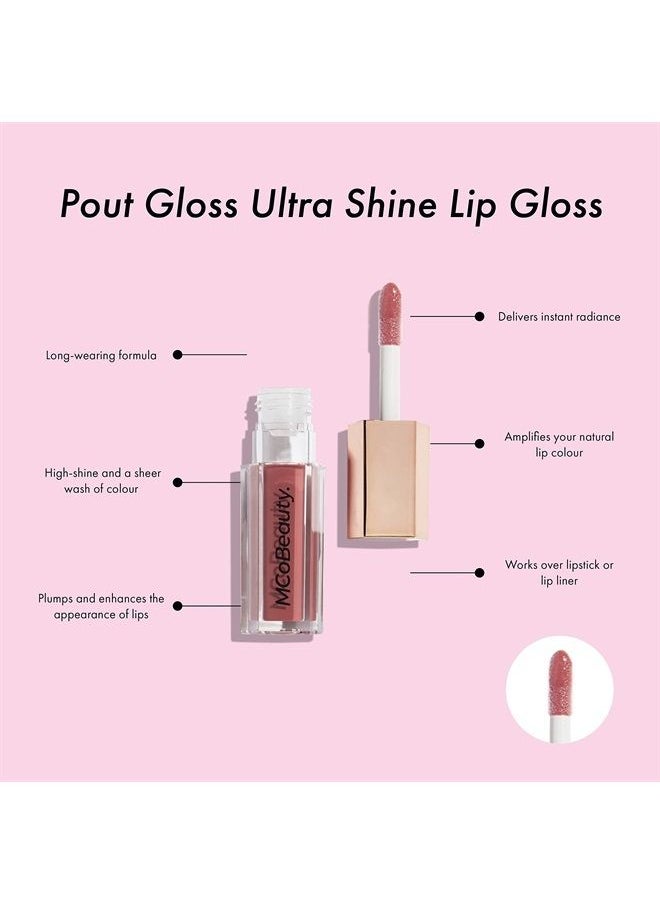 Pout Gloss Ultra Shine Lip Gloss - Non-Sticky, High-Shine Look And Feel - Luxurious, Long-Wearing Lip-Plumping Gloss - Amplifies Your Natural Lip Color - Wonder - 0.2 Oz
