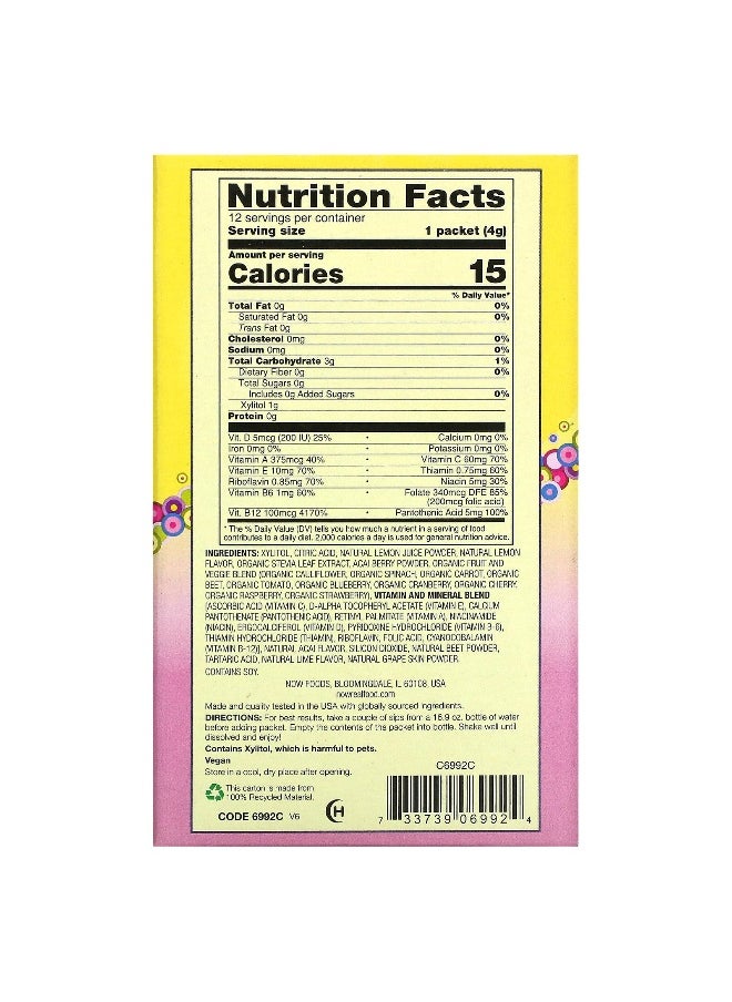 Now Foods NOW Foods, Real Food, Slender Sticks, Acai Lemonade, 12 Sticks, 0.14 oz (4 g) Each  - Image 2