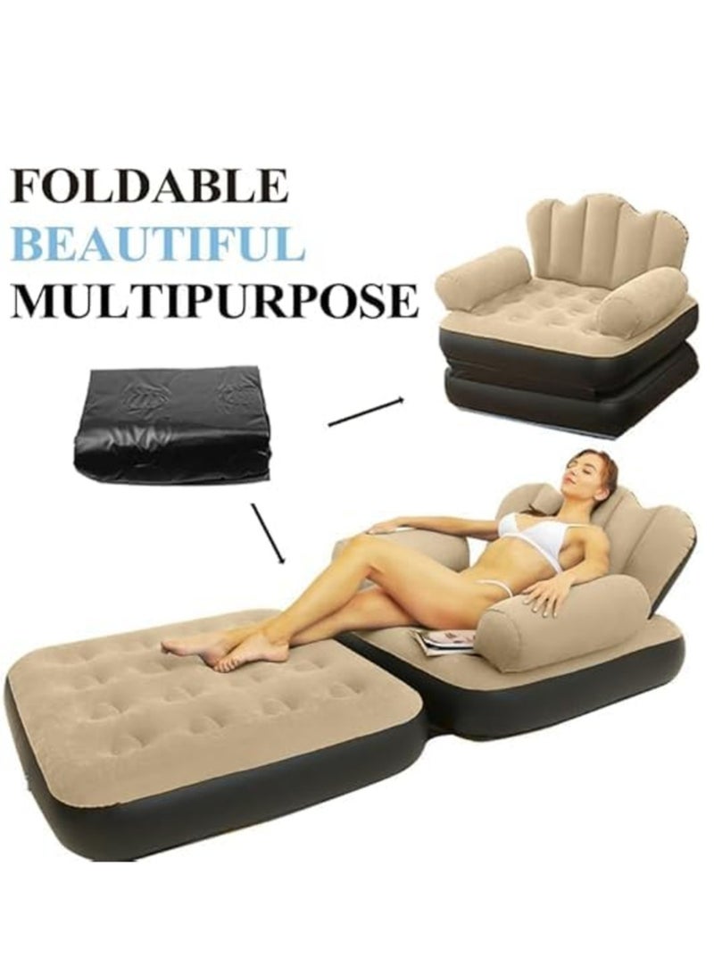 تايجر New Inflatable Chair Air Couch – 2-in-1 Sofa with L-Shaped Armrest & Multifunctional 5-in-1 Design for Versatile Comfort - Image 5