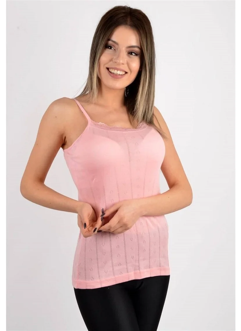 Tutku Passion Women 6 Pack Jacquard (Breathable) Strappy Undershirt (Powder)