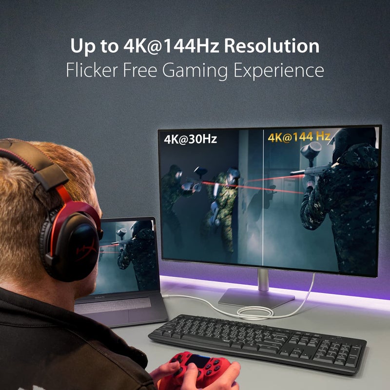 j5create J5 Create 4' USB Type-C Male to 4K DisplayPort Male Cable - Image 3