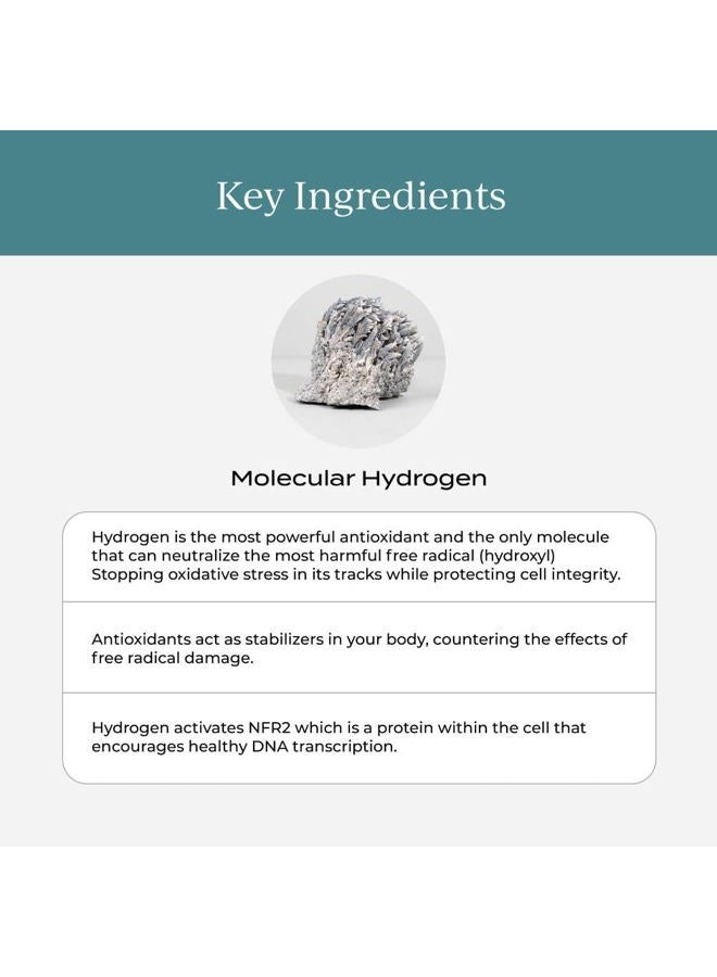 Cymbiotika H2 Molecular Hydrogen Water Tablets with Magnesium, Energy Boost, Gluten Free, Keto Antioxidant Drink, Fast Dissolving Supplements, Helps Fight Inflammation & Stress 30 Tablets, 12 ppm - Image 3