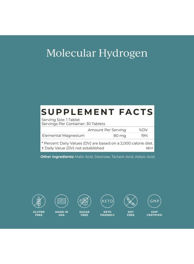 Cymbiotika H2 Molecular Hydrogen Water Tablets with Magnesium, Energy Boost, Gluten Free, Keto Antioxidant Drink, Fast Dissolving Supplements, Helps Fight Inflammation & Stress 30 Tablets, 12 ppm - Image 4