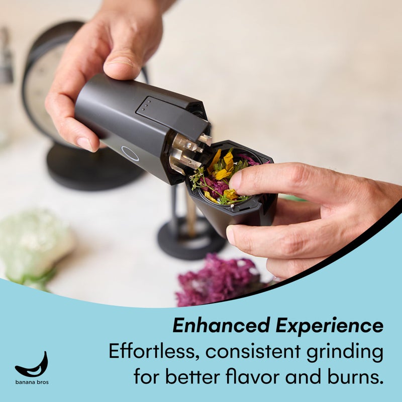 Banana Bros OTTO Electric Smart Spice Grinder - Automatic Herb Grinder with Smart Technology - Rechargeable via USB - Portable Milling for Dry Herbs and Spices - Black - No Carrying Case - Image 3