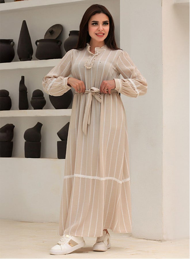Ship Master Striped Cotton Maxi Dress – Modest, Comfy & Stylish Everyday Wear  - Image 1