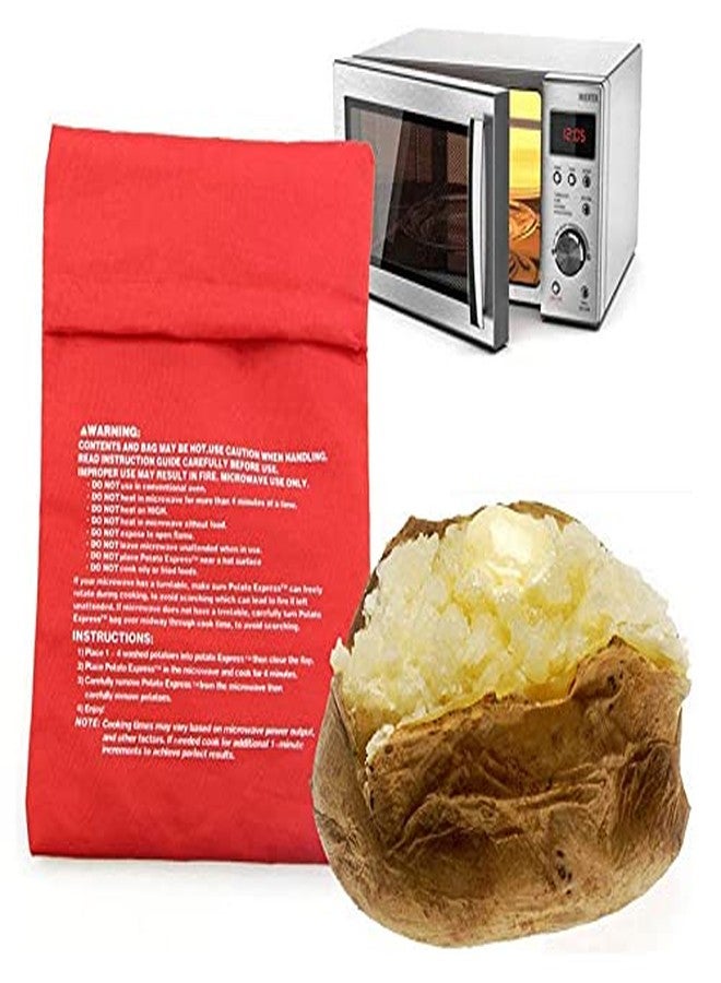 Cafurty 2 PCS Microwave Potato Bag Cooker Reusable Pouch Cooker Microwave Potato Bag,Perfect Potatoes Just in 4 Minutes,Red - Image 5