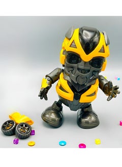 Super Hero Dancing Robot Toy | Dancing Robot Transformer BumbleBee | Battery Operated Bump and Go Musical Dancing Super Hero Robot | Action Toy with 3D Lights & Sound for Kids