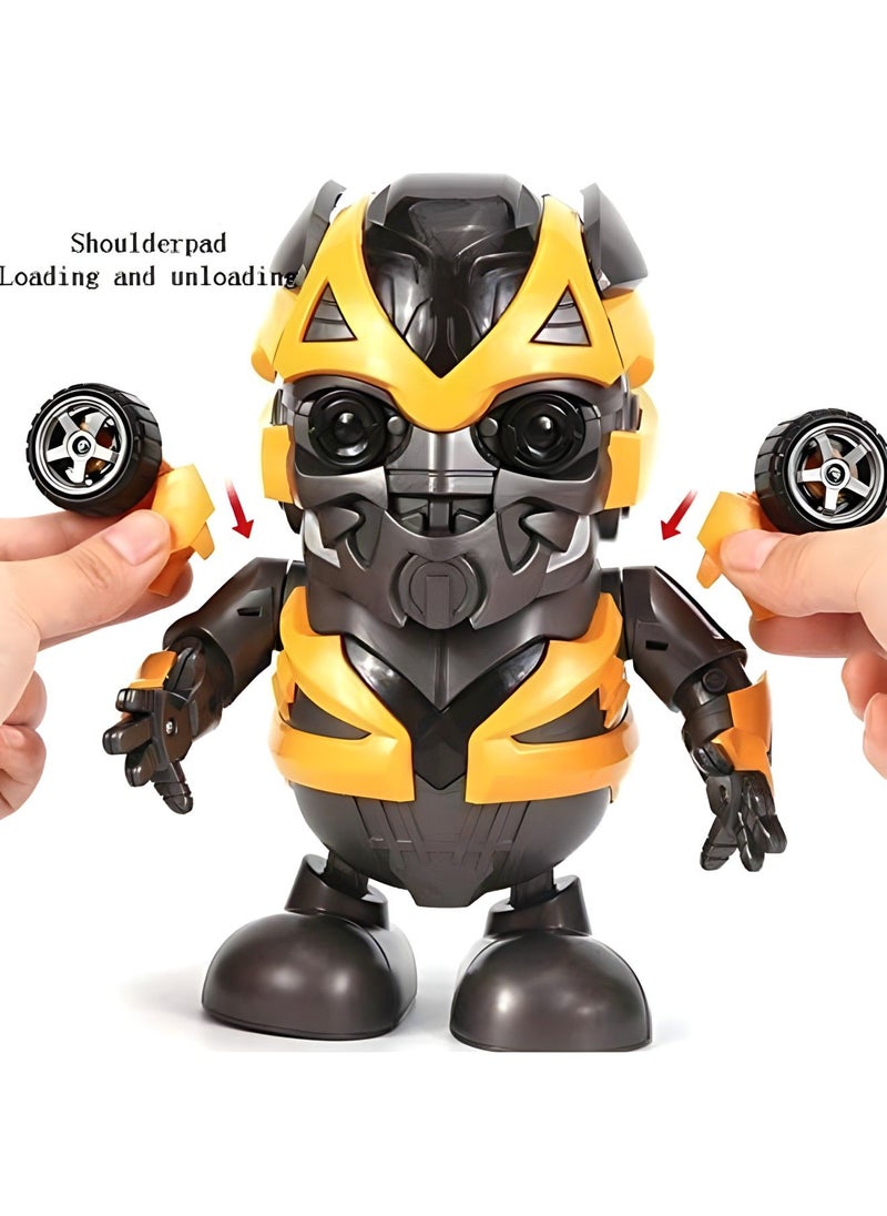 Generic - Super Hero Dancing Robot Toy | Dancing Robot Transformer BumbleBee | Battery Operated Bump and Go Musical Dancing Super Hero Robot | Action Toy with 3D Lights & Sound for Kids - Image 1