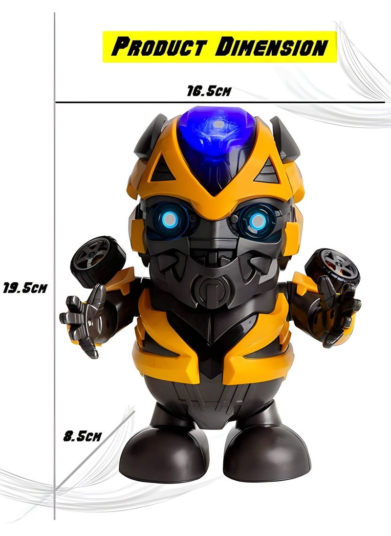 Generic - Super Hero Dancing Robot Toy | Dancing Robot Transformer BumbleBee | Battery Operated Bump and Go Musical Dancing Super Hero Robot | Action Toy with 3D Lights & Sound for Kids - Image 1