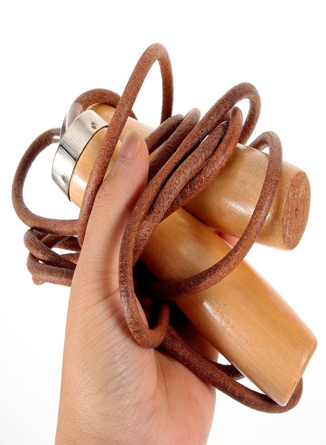 Toddmomy Leather Jump Rope, Professional Weighted Skipping Rope With Wooden Handle For Beginner Kids Men And Women For Fitness, Sport, Cardio, Boxing, Speed - Image 3