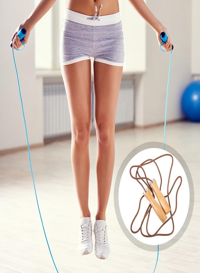 Toddmomy Leather Jump Rope, Professional Weighted Skipping Rope With Wooden Handle For Beginner Kids Men And Women For Fitness, Sport, Cardio, Boxing, Speed - Image 4