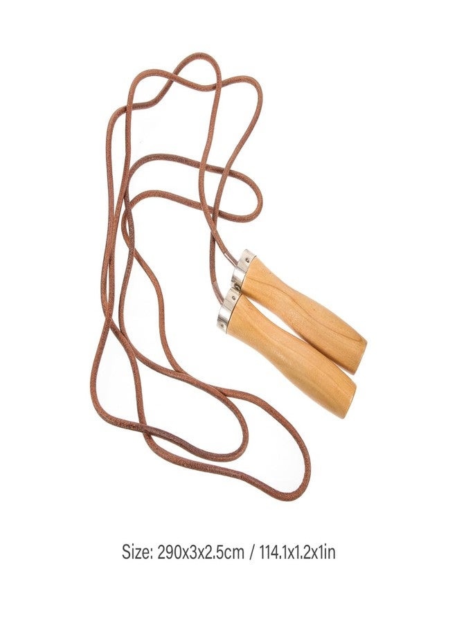 Toddmomy Leather Jump Rope, Professional Weighted Skipping Rope With Wooden Handle For Beginner Kids Men And Women For Fitness, Sport, Cardio, Boxing, Speed - Image 2