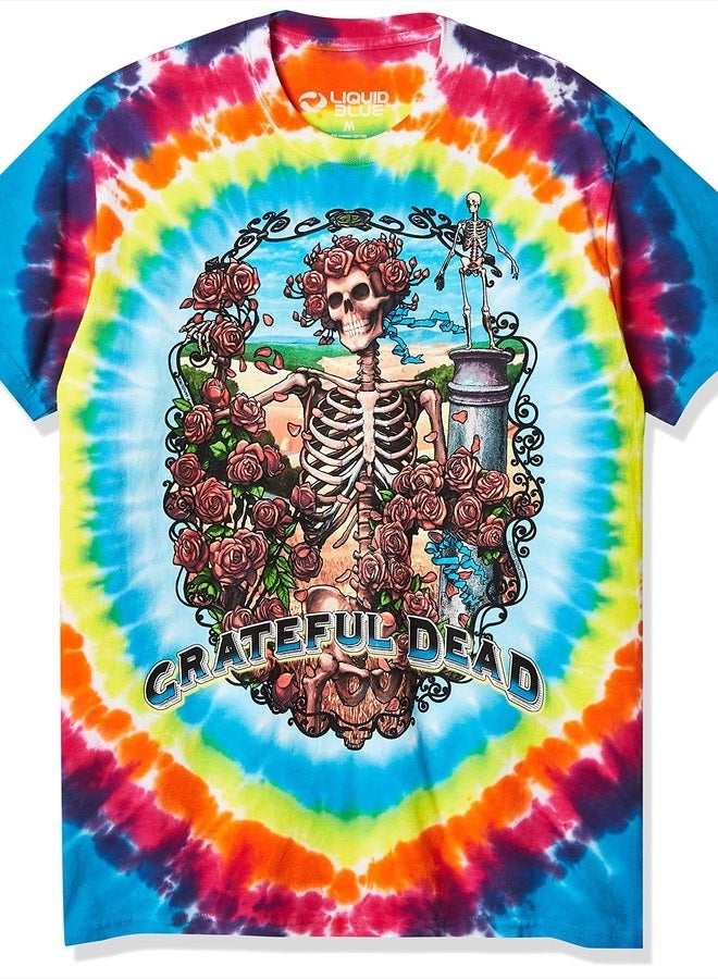 Liquid Blue Men's Grateful Dead Rainbow Bertha Tie Dye Short Sleeve T-Shirt, Multi, Large - Image 1