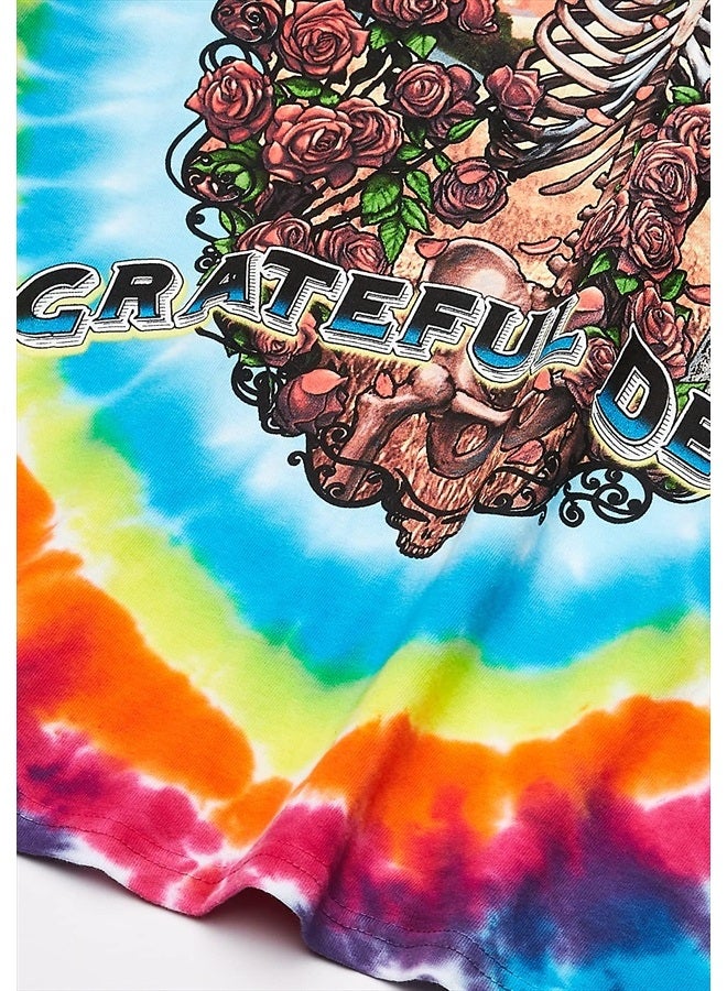 Liquid Blue Men's Grateful Dead Rainbow Bertha Tie Dye Short Sleeve T-Shirt, Multi, Large - Image 4