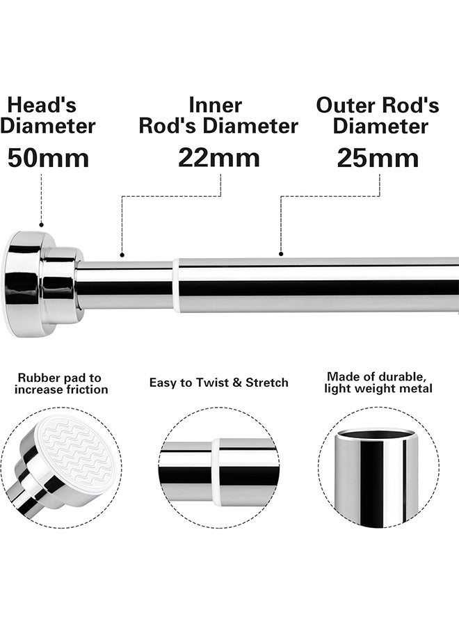RATSAW Stainless Steel Extendable Shower Curtain Rod Tension Pole with Holders NO Drilling Telescopic Rods for Kitchen Cupboard Bathroom Window  - Image 5