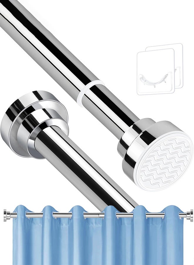 RATSAW Stainless Steel Extendable Shower Curtain Rod Tension Pole with Holders NO Drilling Telescopic Rods for Kitchen Cupboard Bathroom Window  - Image 1