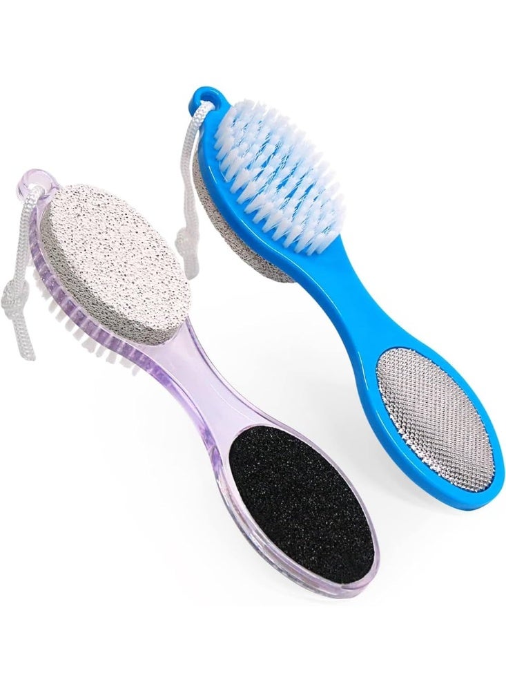 4 in 1 Multifunctional Pedicure Tool - Pumice Stone + Metal File + Sanding Board + Nail & Finger Cleaning Brush - Heel & Callus Cleaner - Suitable for Home Use - Multicolor - Image 4