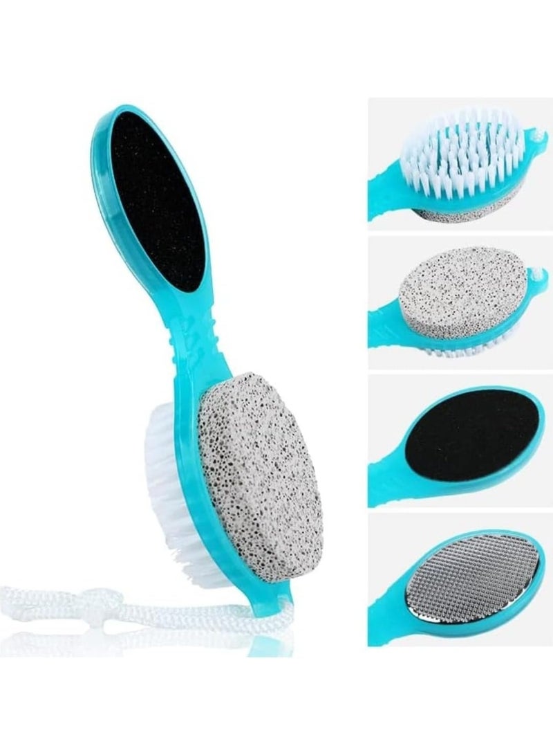 4 in 1 Multifunctional Pedicure Tool - Pumice Stone + Metal File + Sanding Board + Nail & Finger Cleaning Brush - Heel & Callus Cleaner - Suitable for Home Use - Multicolor - Image 2