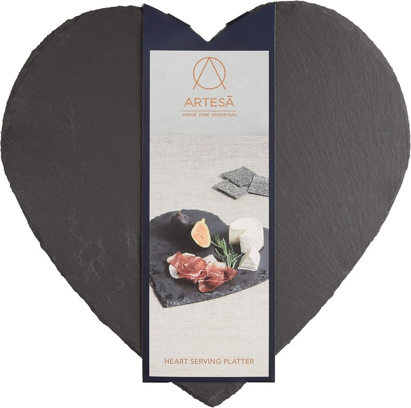 KitchenCraft Artes HeartShaped Slate Serving Platter HandFinished Serveware Centrepiece  25 cm 10 Grey - Image 5