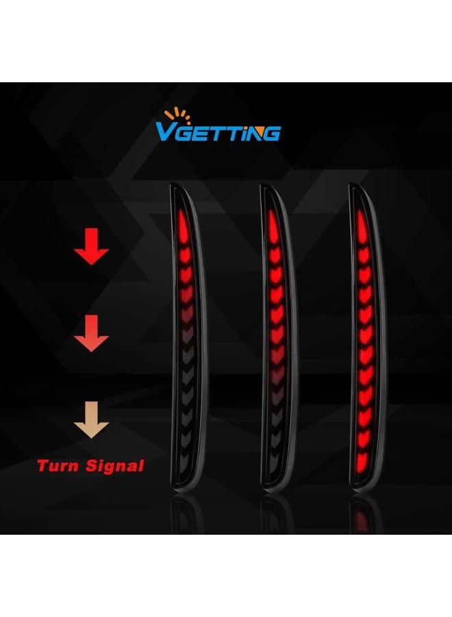 VGETTING Smoked Lens LED Reflector Lights for Honda Civic Hatchback, Type-R, SI 2017 2018 2019 2020 2021 Rear Bumper Tail Light with Sequential Turn Signal, Brake Function (Arrow Smoked) - Image 5