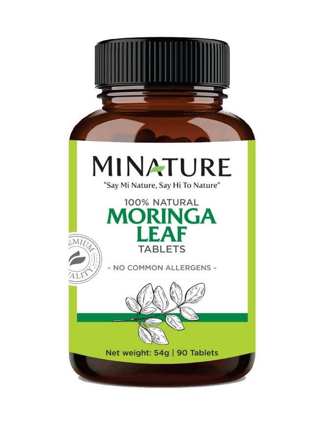 minature - Moringa Leaf Tablets 90 Tablets 1000 Mg; By Mi Nature ; 100% Natural Moringa; Antioxidant; Moringa Leaf Powder ; Vitamin C ;Vegan ; From India - Image 1