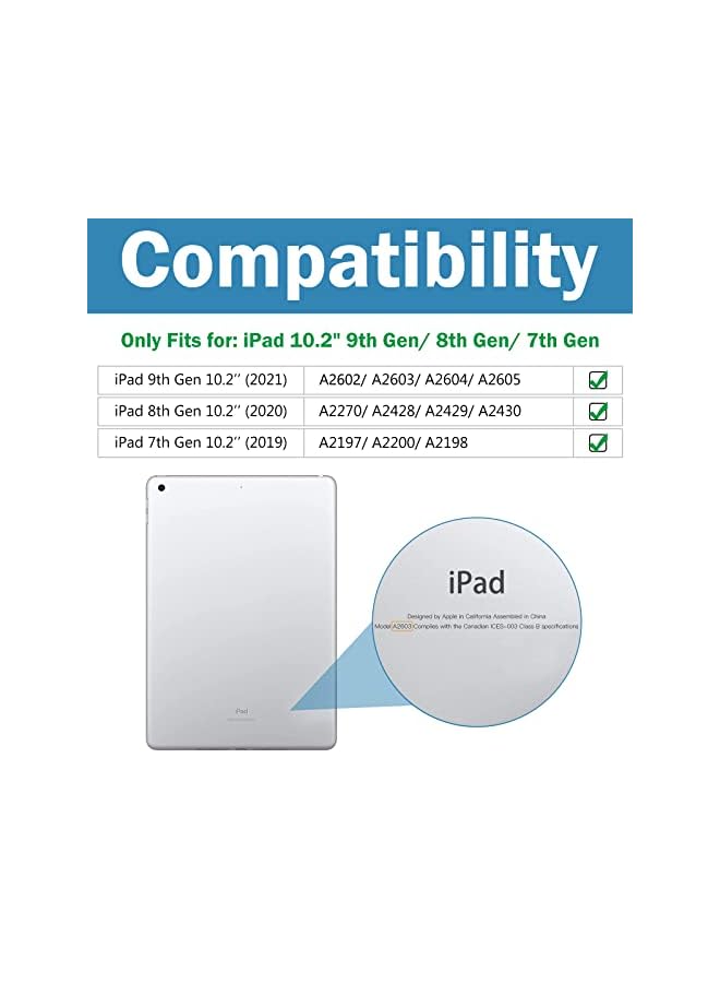 Procases Ipad 10.2 Case 2021 9Th Gen/ 2020 8Th Gen/ 2019 7Th Gen Case With Tempered Glass Screen Protector, Slim Stand Hard Shell Protective Smart Cover For 10.2” Ipad 9Th/8Th/7Th Generation -Teal - Image 2
