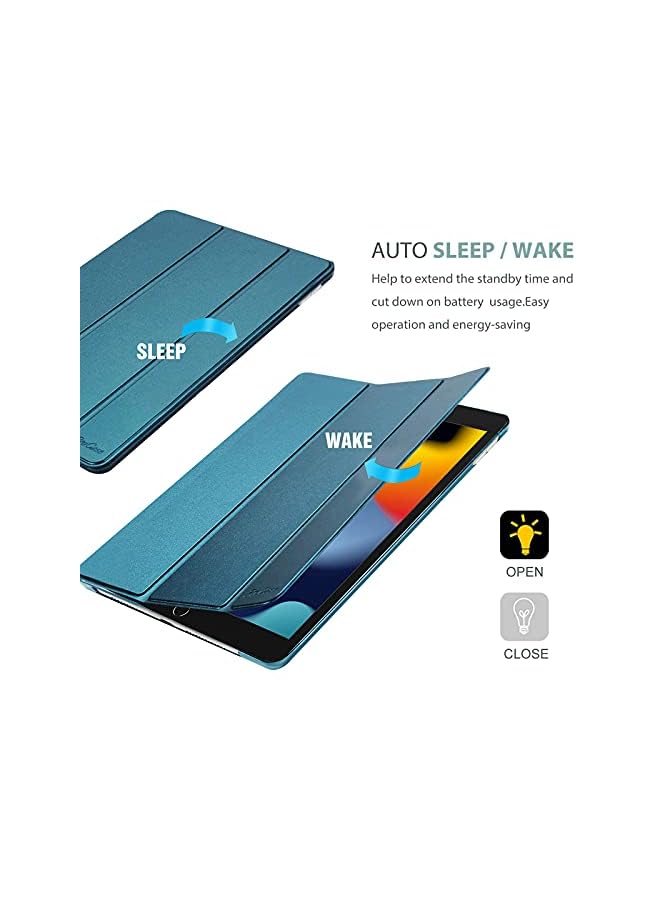 Procases Ipad 10.2 Case 2021 9Th Gen/ 2020 8Th Gen/ 2019 7Th Gen Case With Tempered Glass Screen Protector, Slim Stand Hard Shell Protective Smart Cover For 10.2” Ipad 9Th/8Th/7Th Generation -Teal - Image 5