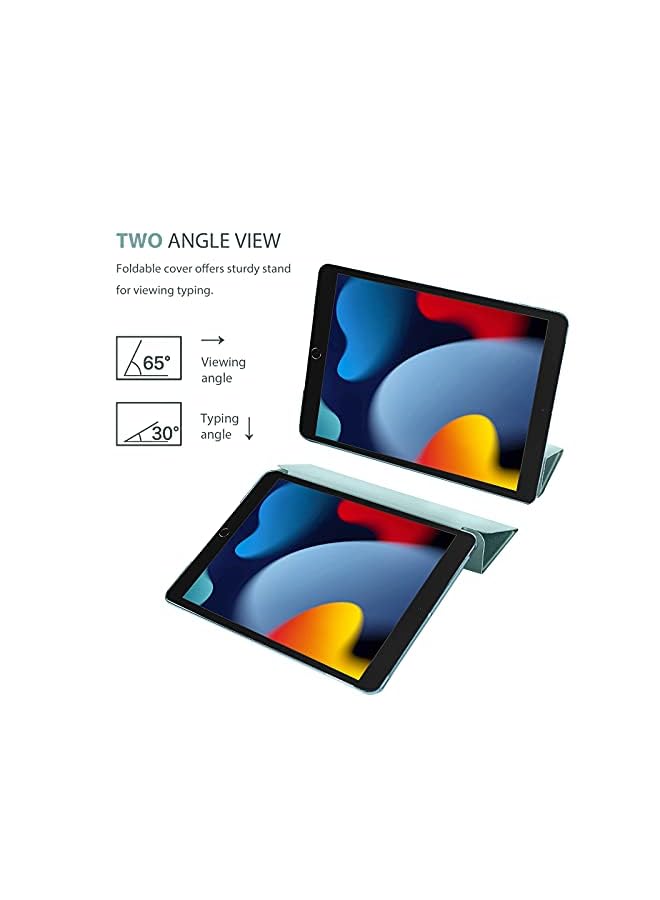 Procases Ipad 10.2 Case 2021 9Th Gen/ 2020 8Th Gen/ 2019 7Th Gen Case With Tempered Glass Screen Protector, Slim Stand Hard Shell Protective Smart Cover For 10.2” Ipad 9Th/8Th/7Th Generation -Teal - Image 4