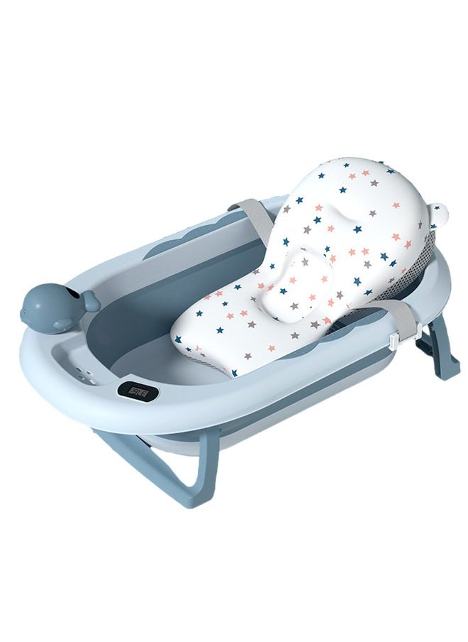 Beauenty - Baby Bathtub Foldable, Baby Bath Essentials Baby Bathtub, Newborn to Toddler Portable Travel Multifunctional Baby Bath Tub with Non-Slip Mat, Drain Hole - Image 1